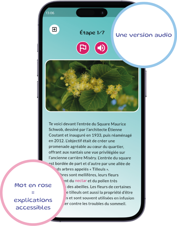 Téléphone avec l'application Géo Vadrouille 