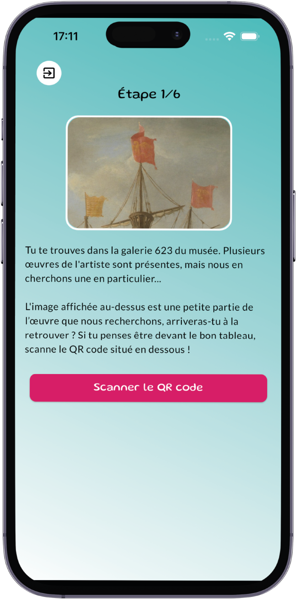 Un téléphone avec une étape de qr code